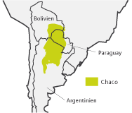 Lage des Chaco in Südamerika