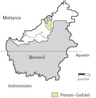 Hier leben die Penan auf Borneo Hier leben die Penan auf Borneo