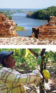 199 Kilometer fließt der Rio San Juan vom Nicaragua-See bis in die Karibik durch den Regenwald (oben). Von den Früchten ihrer Arbeit können die Bauern gut leben